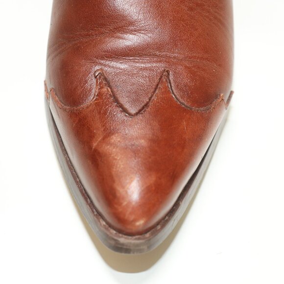 Vintage Gianni Leather Brown Woven Cowboy Boots Size 6 Half B - Picture 16 of 16